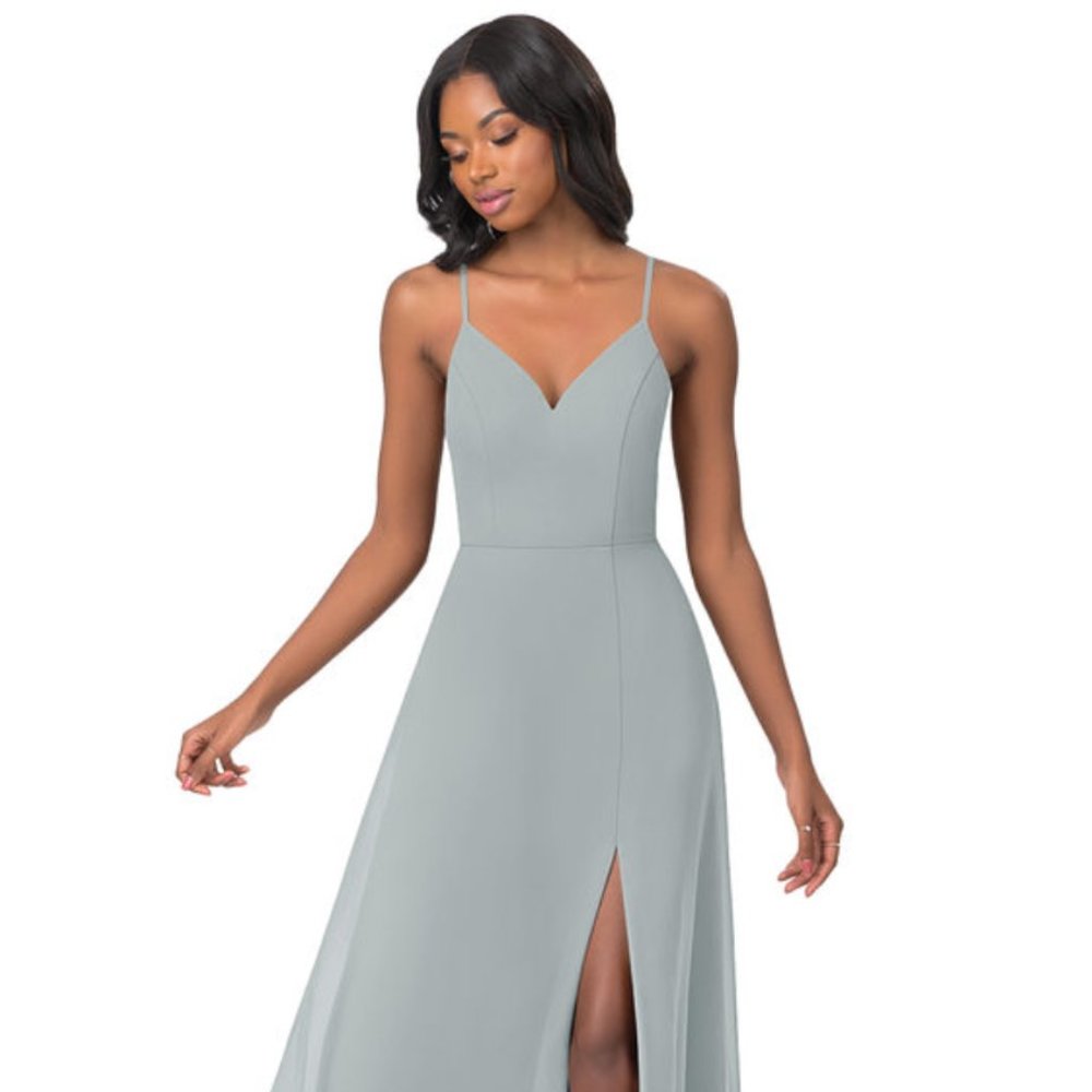 Azazie Lena Bridesmaid Dress - Dusty Blue